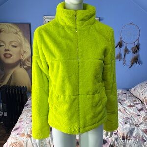 Love Nation Neon Green Teddy Jacket